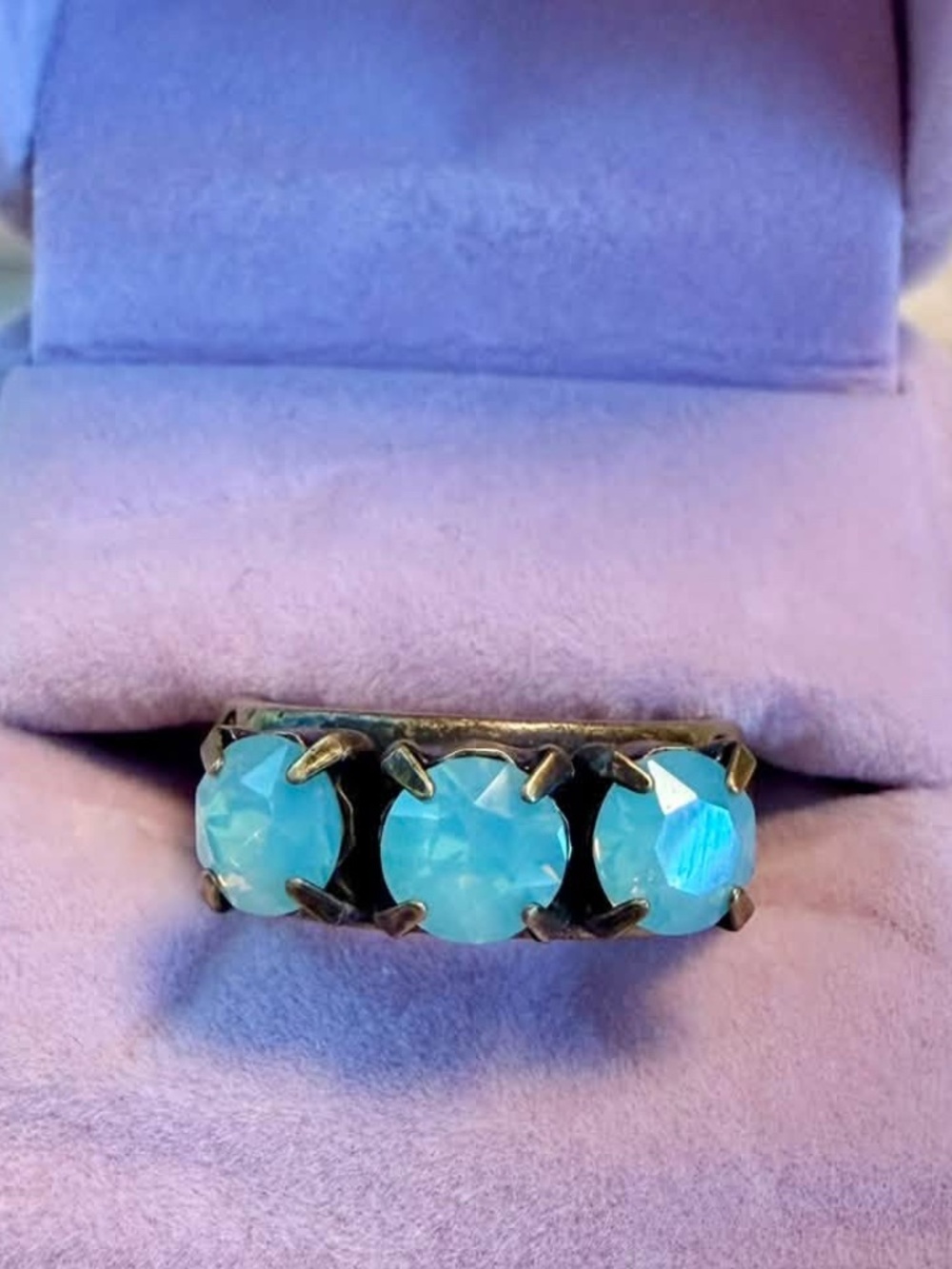 French Kande Aquamarine Crystal Ring